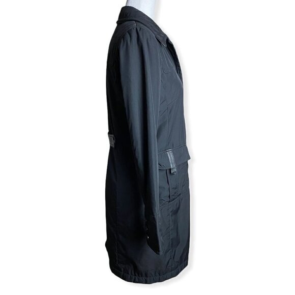 Kenneth Cole Reaction Black Parka Jacket w Leather Trim Womens Sz Small - Picture 6 of 8